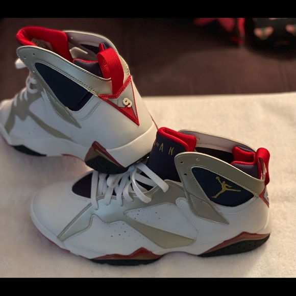 COPY - Air Jordan 7 Retro Olympics 2004 Wht/Gold/Navy - Picture 1 of 4